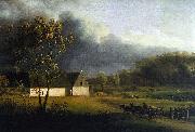 Jens Juel A Storm Brewing Behind a Farmhouse in Zealand Sweden oil painting reproduction